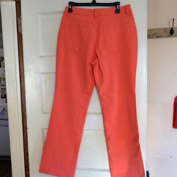 Quacker Factory Dream Jeannes Orange Pants size 6 NWT - Picture 2 of 7